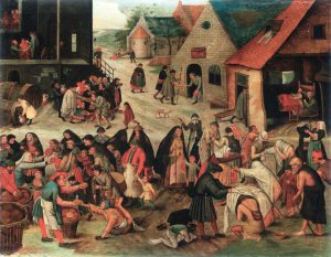 Pieter-Brueghel-il-Giovane-Le-sette-opere-di-misericordia-1616-Collezione-privata-Belgio